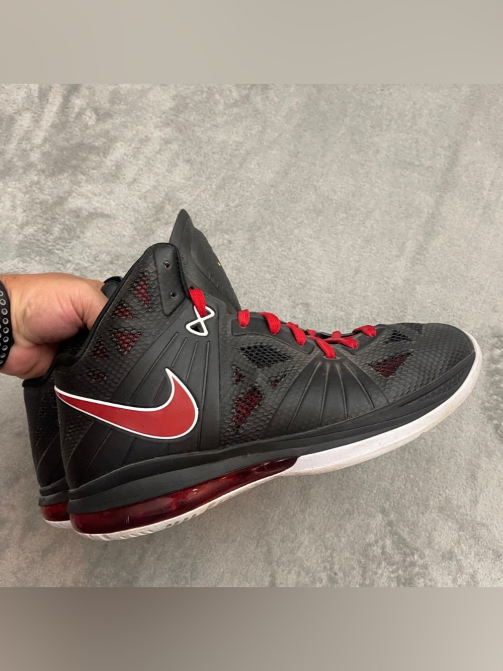 Nike Air Max LeBron 8 P.S. Mens 11.5 Black And Red - Picture 5 of 11